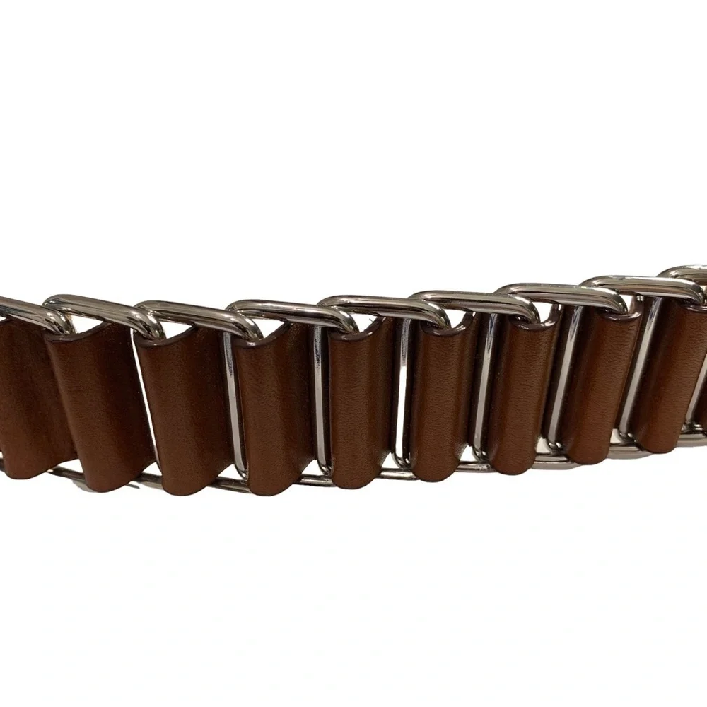Ralph Lauren Men’s Metal and Leather Belt Size Large Like New
